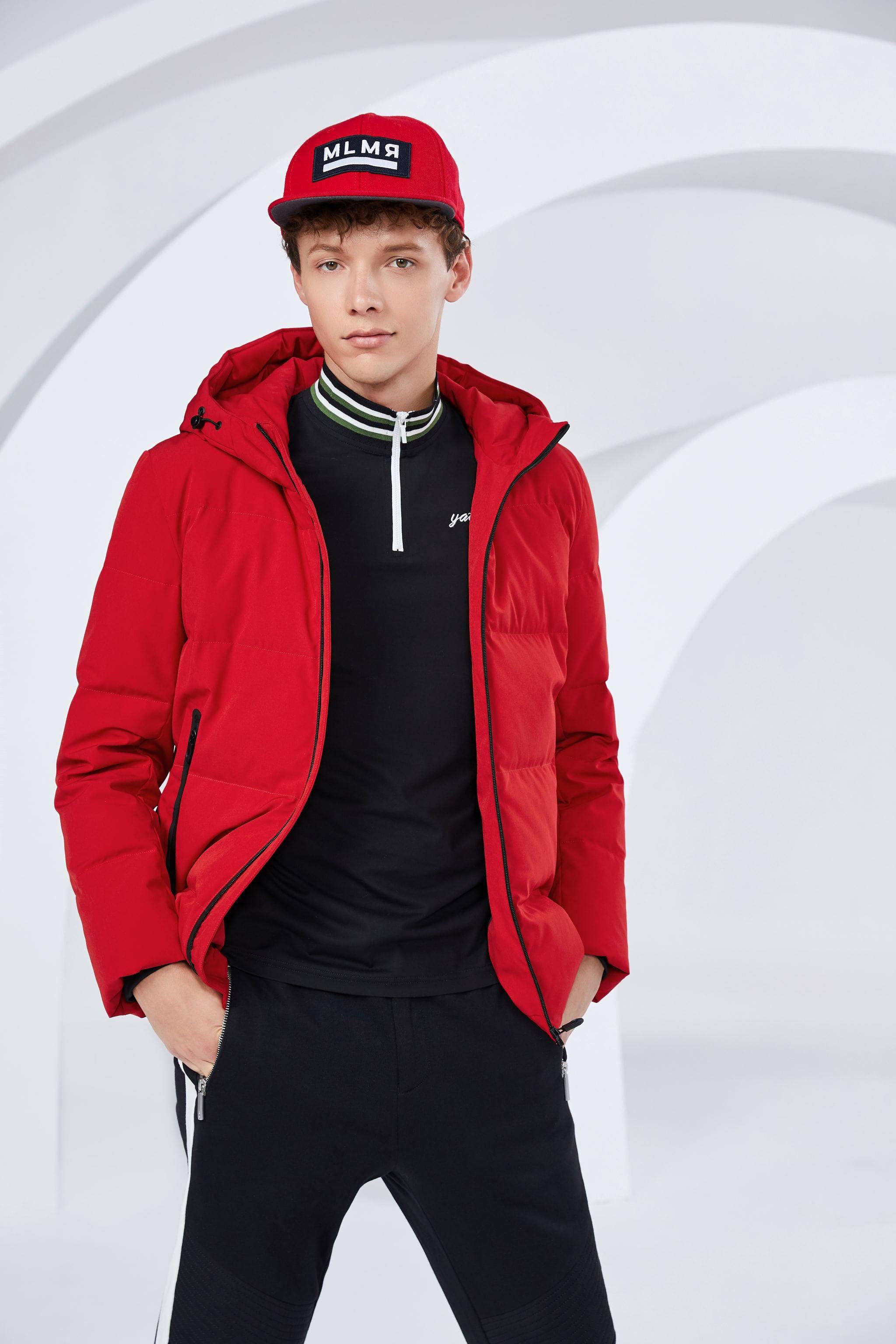 BOSIDENG Hooded Down Jacket S / Red