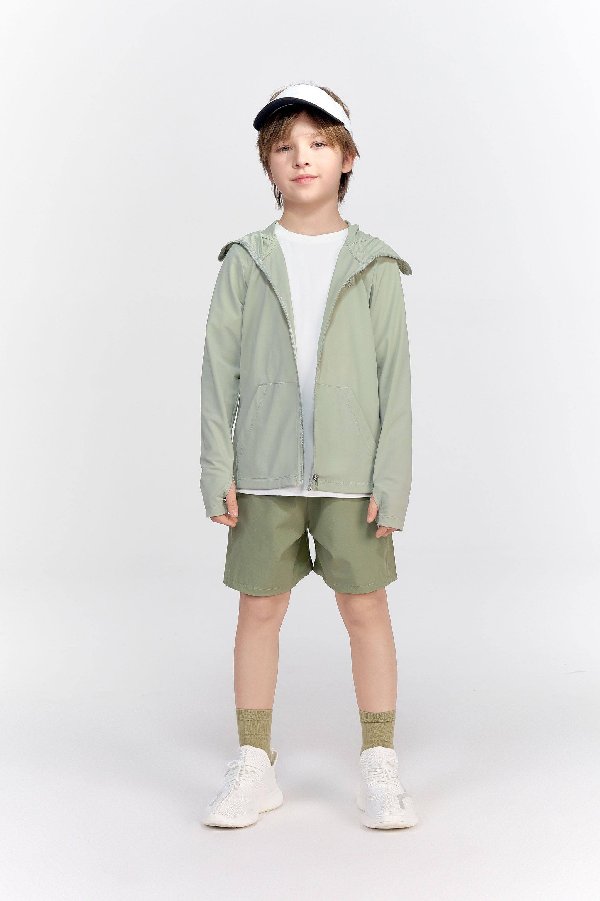 BOSIDENG SS24 Kid's UPF Protection Jacket  Hero Style Jacket 4-5YR / Bean Green