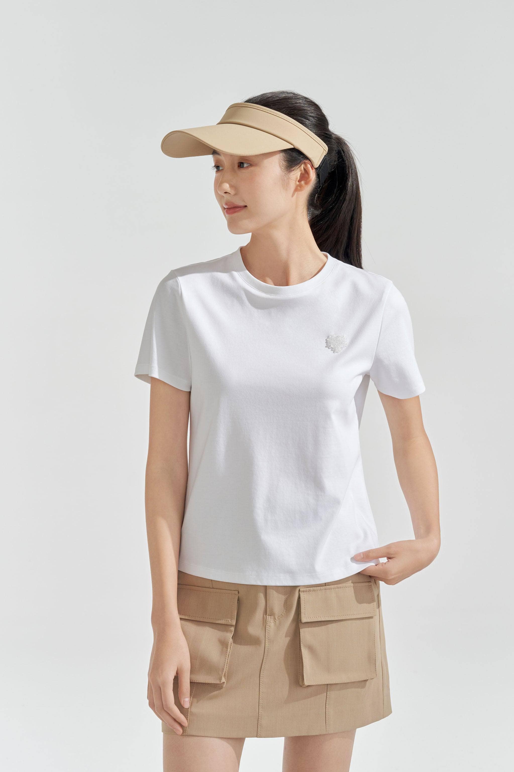 BOSIDENG SS24 Cropped T-shirt Jacket 4 / Solid White