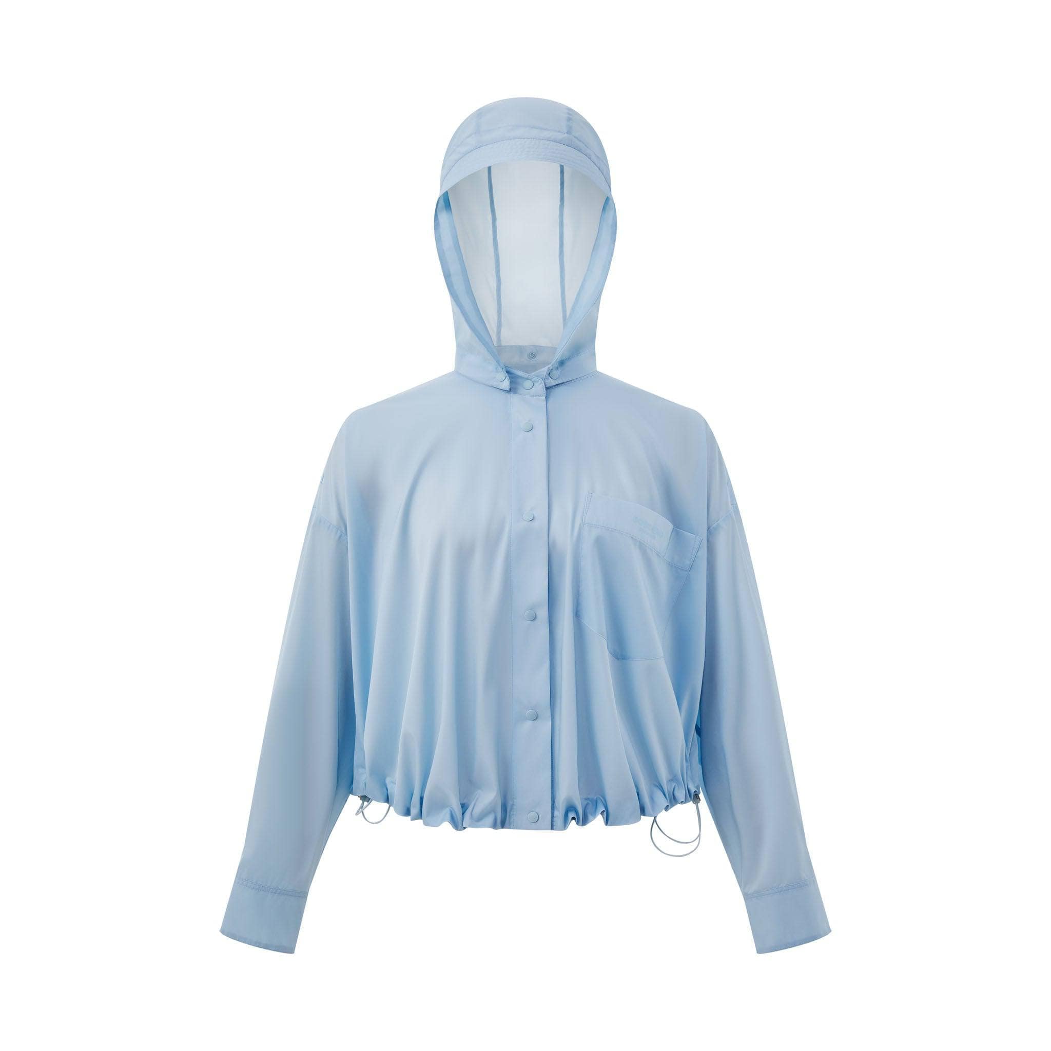 BOSIDENG SS24 Silk Blend Summer Protection Detachable Hood Shirt Jacket