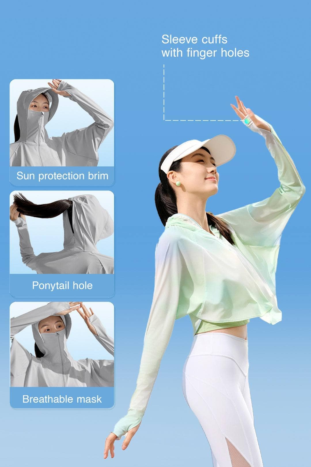 BOSIDENG SS24 Women's UPF Protection Cropped Poncho Jacket Jacket