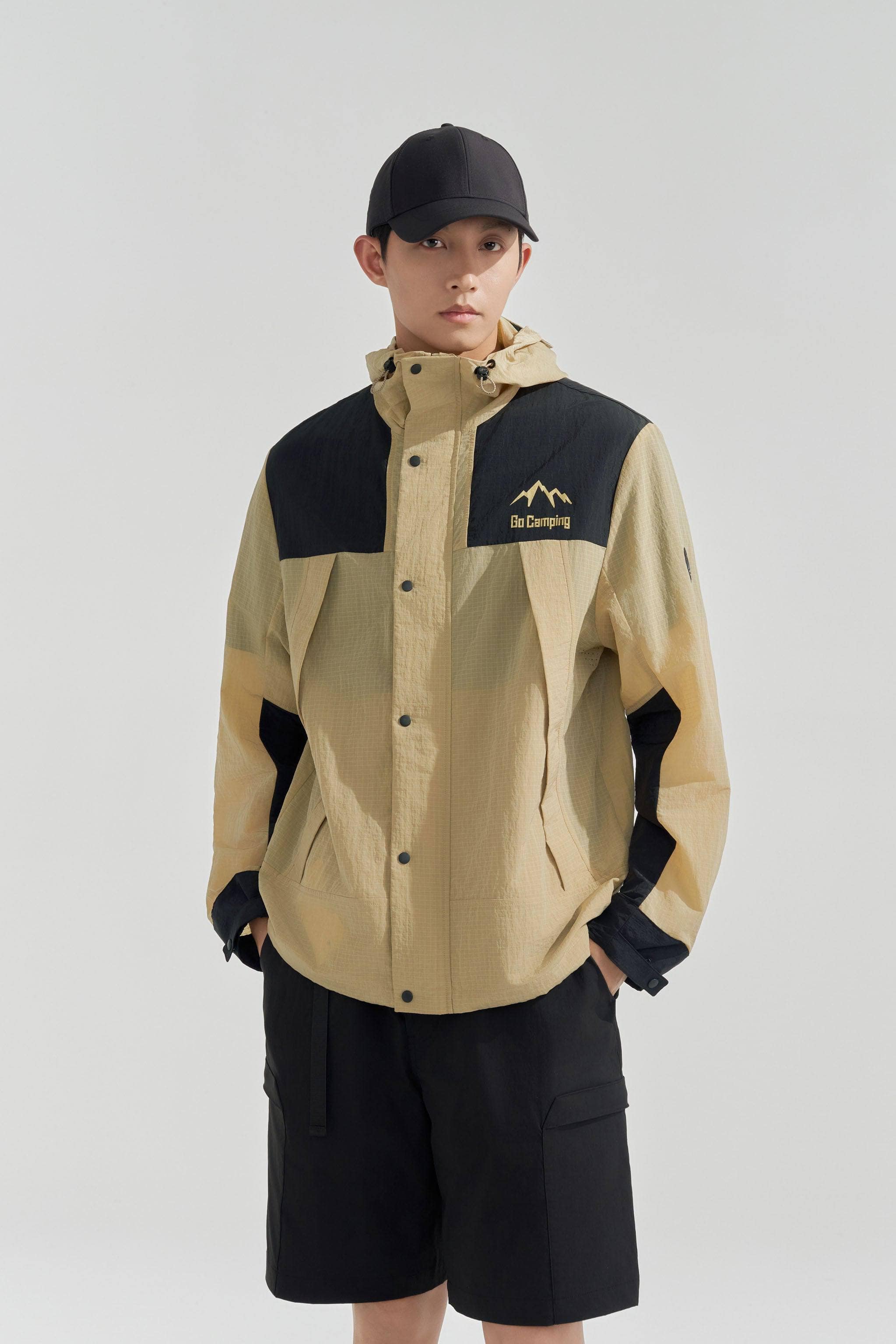 BOSIDENG SS24 Combat Summer Shacket Jacket XXS / Black/Khaki