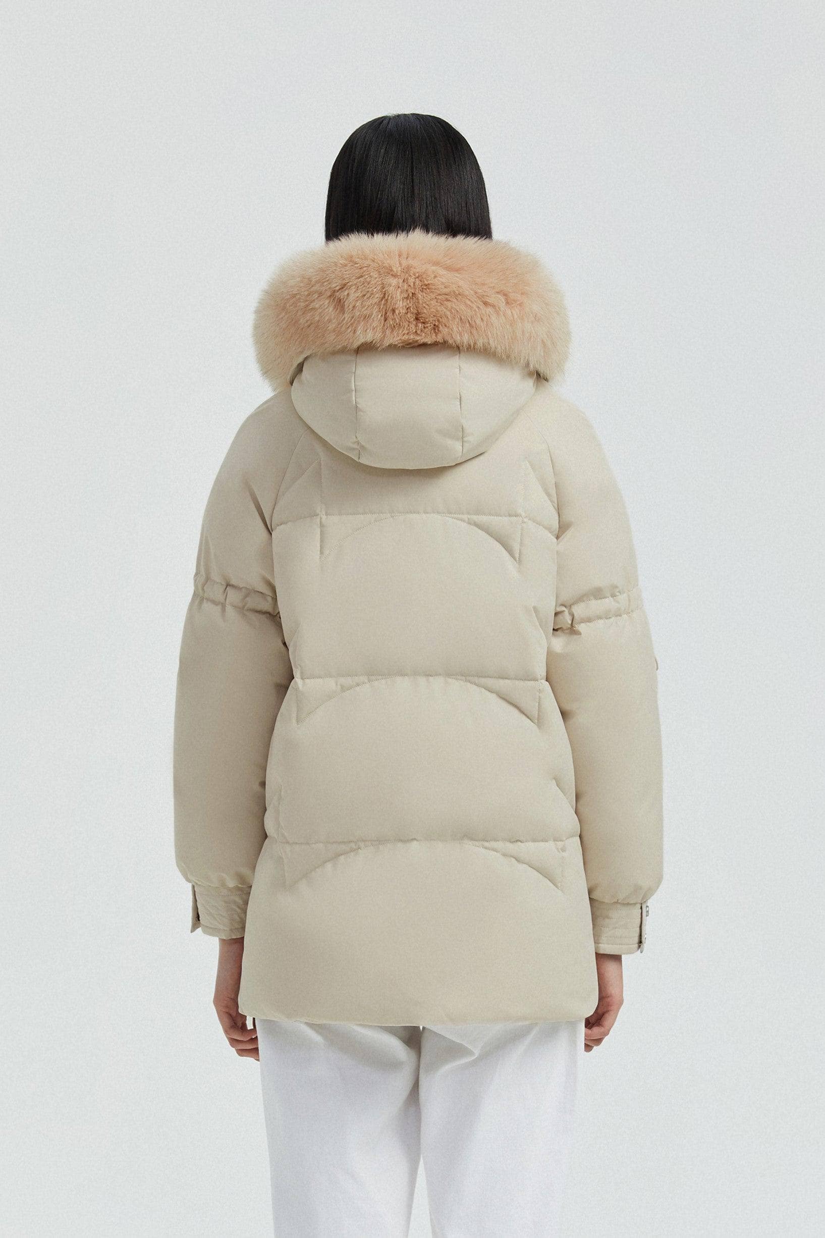 BOSIDENG Women's Hooded Parka with Fur Trim Parka