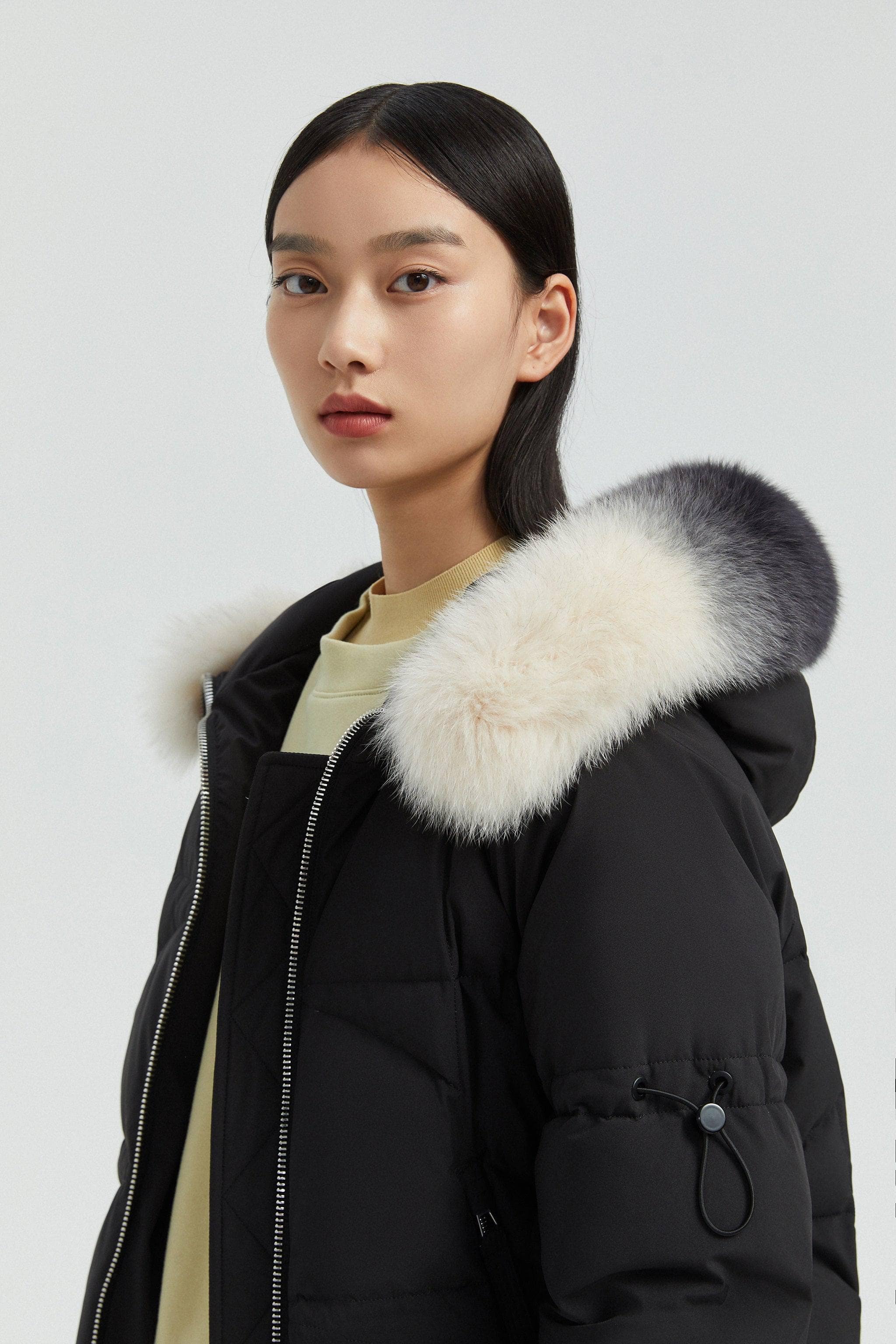 Hooded Parka with Fur Trim