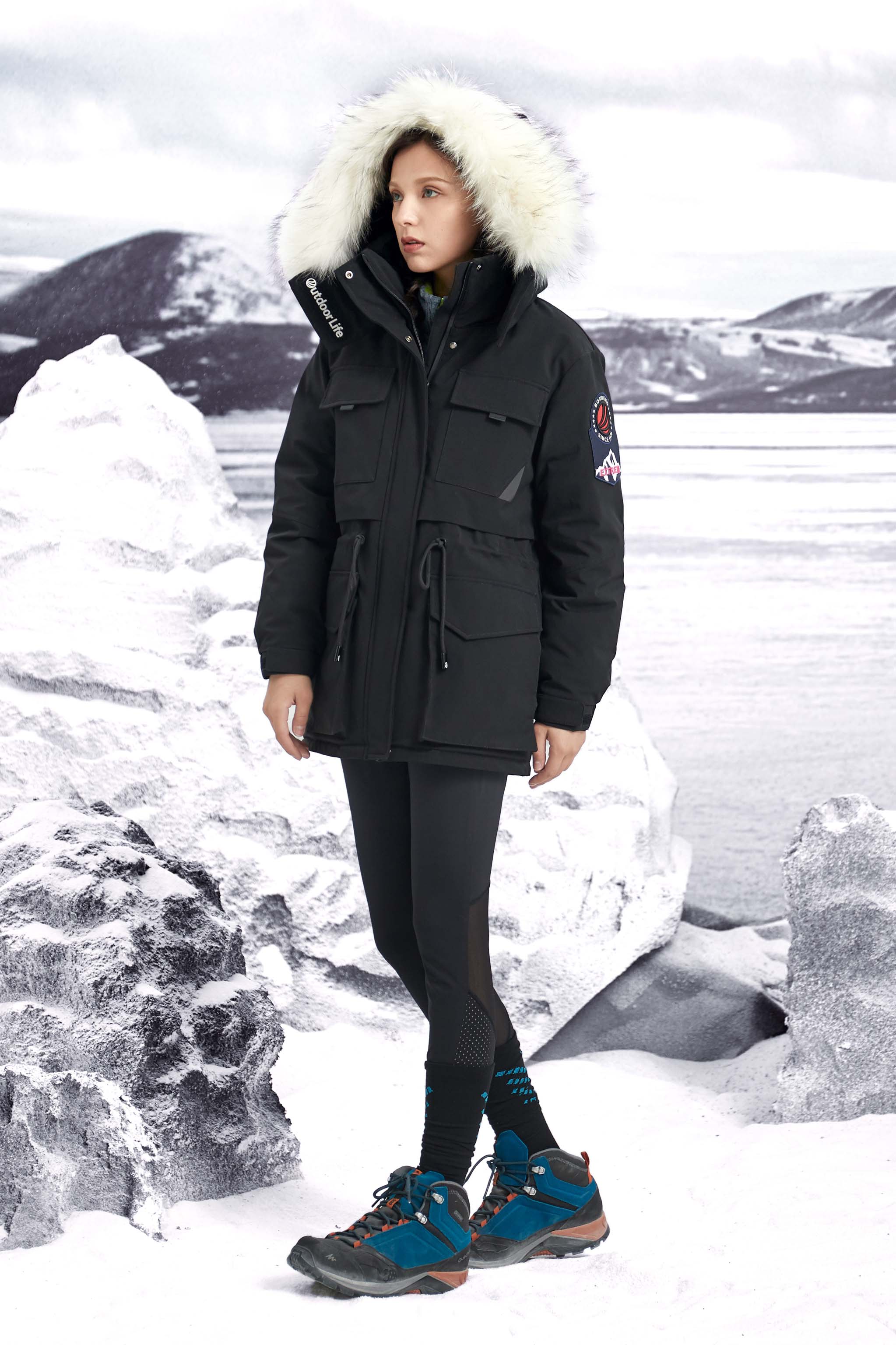 Goose Down Jacket with Detachable Hood