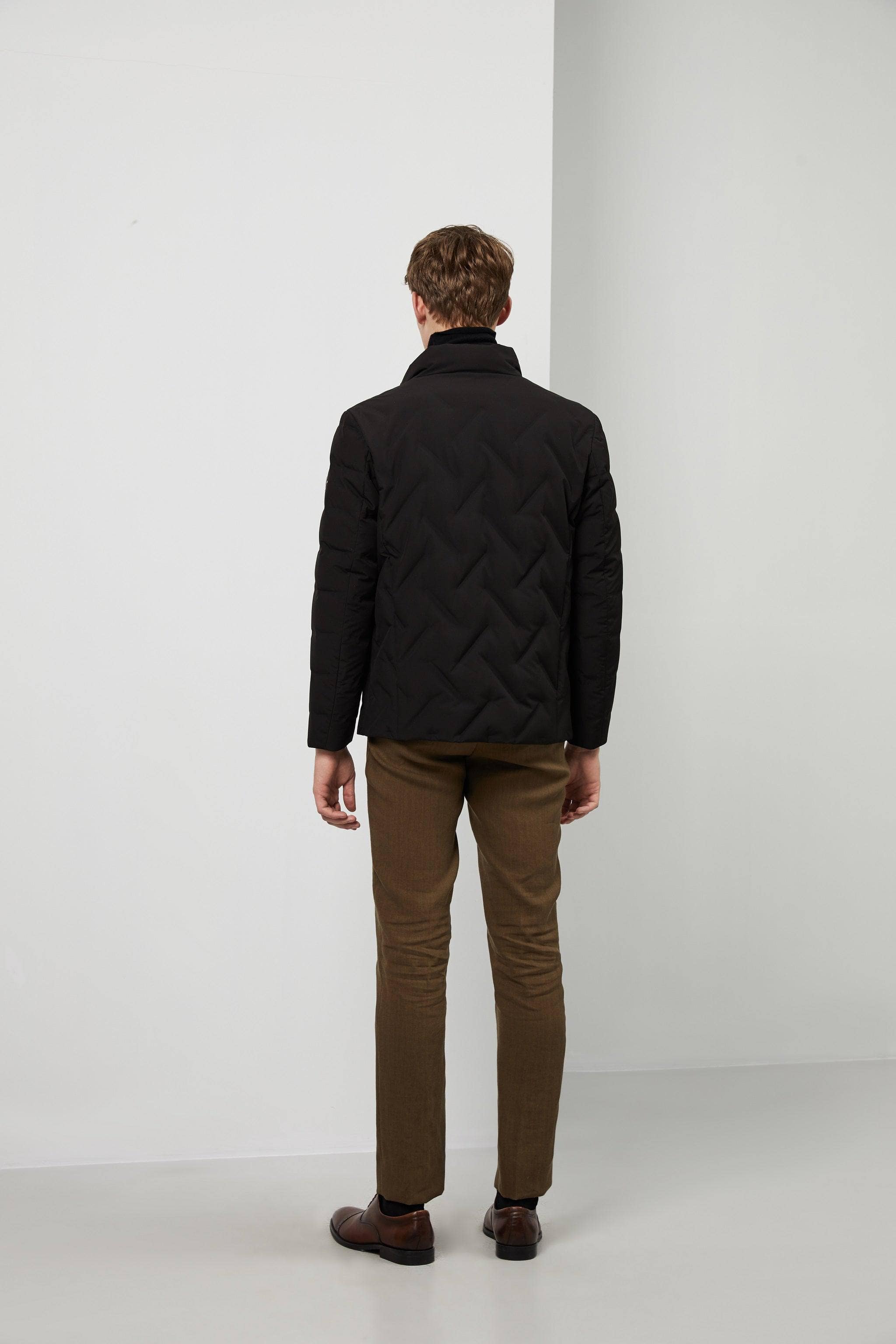 Geometric Quilted Down Jacket