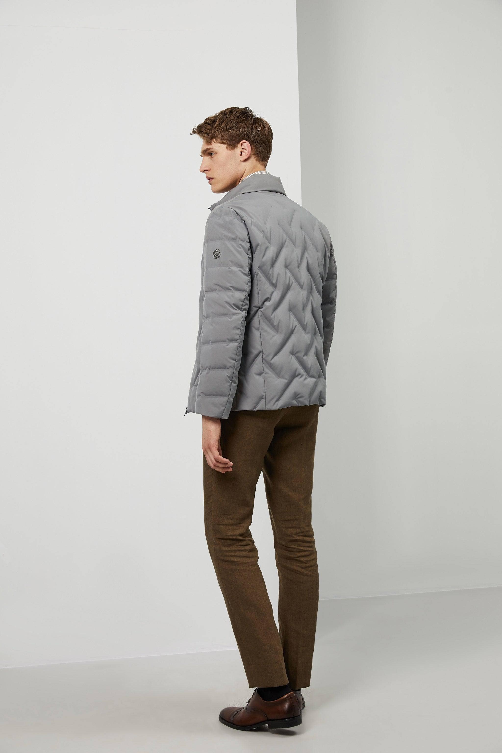 Geometric Quilted Down Jacket