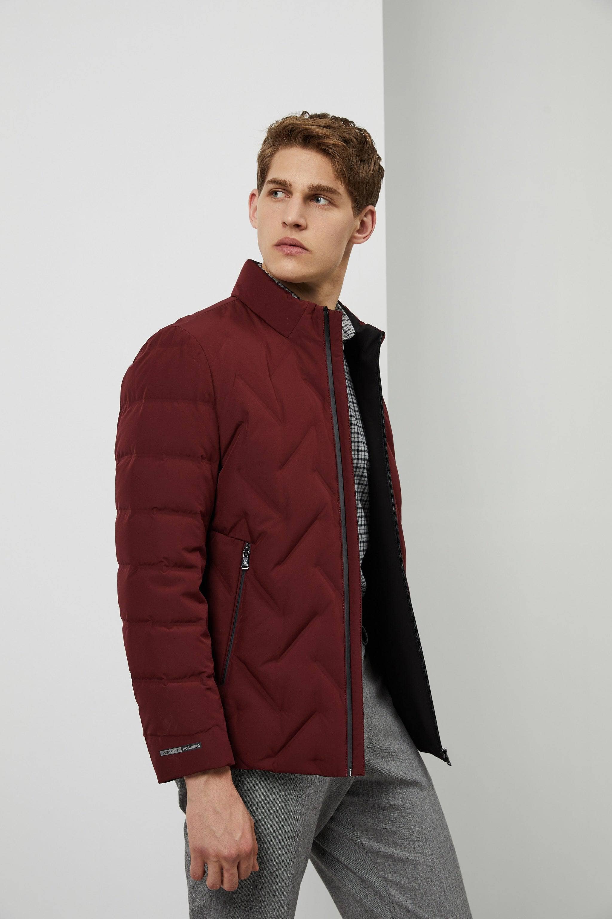 Geometric Quilted Down Jacket