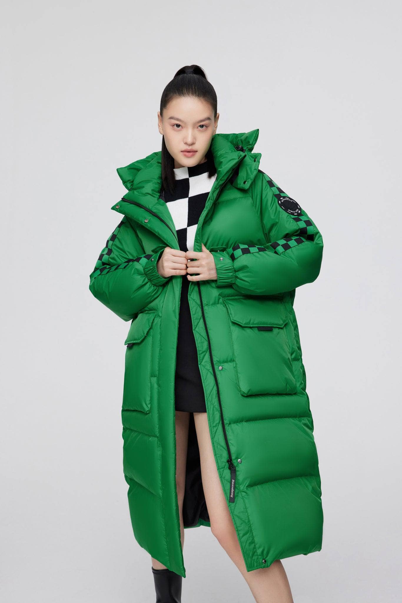 BOSIDENG 2022 Long Down Puffer With Hood Jacket