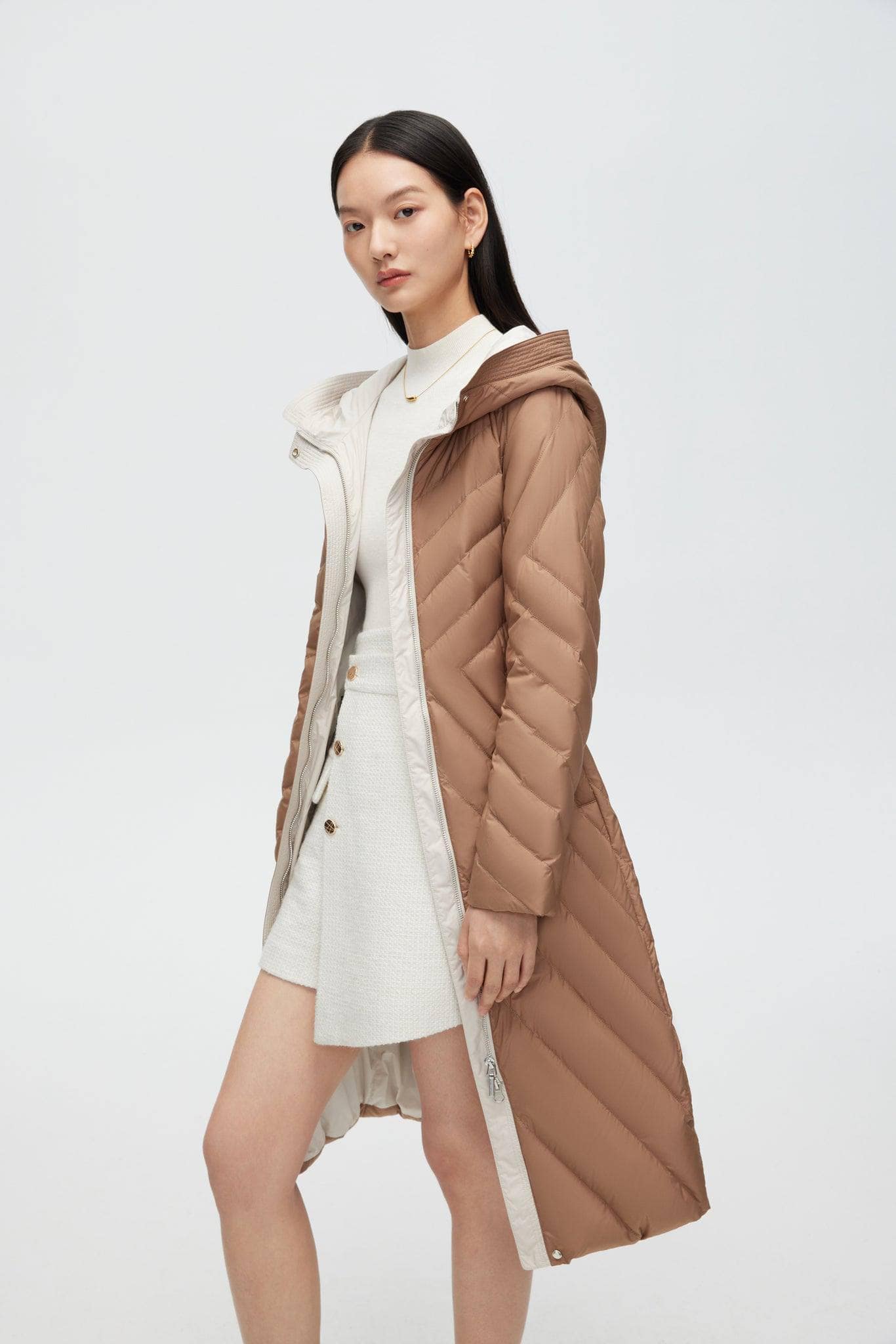 BOSIDENG 2022 Long Wrap Goose Down Coat With Belt Jacket