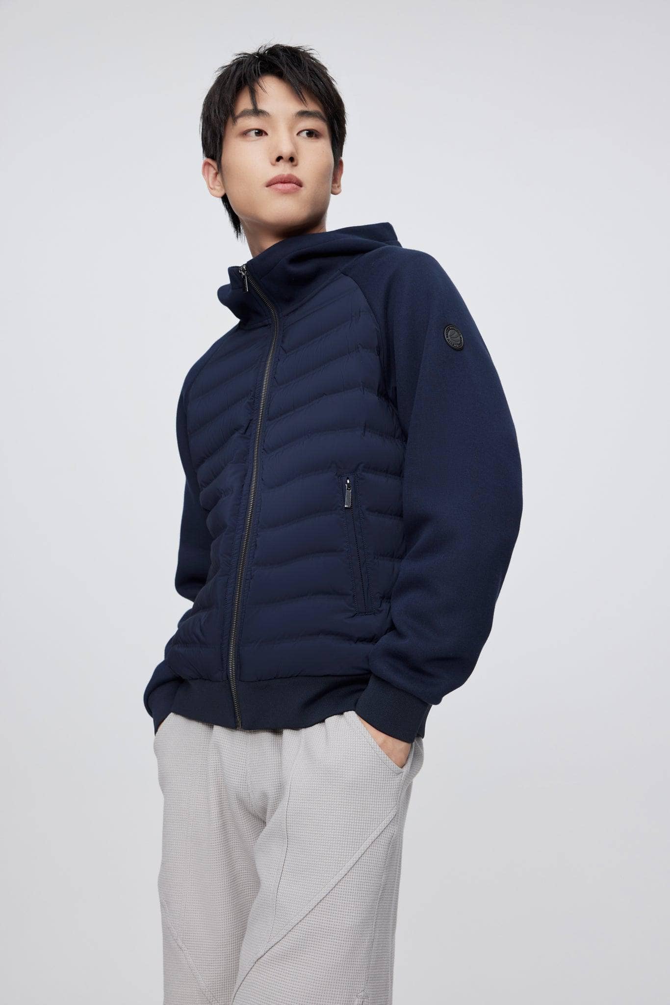 BOSIDENG 2022 Hoodie With Down Jacket XS / Blue