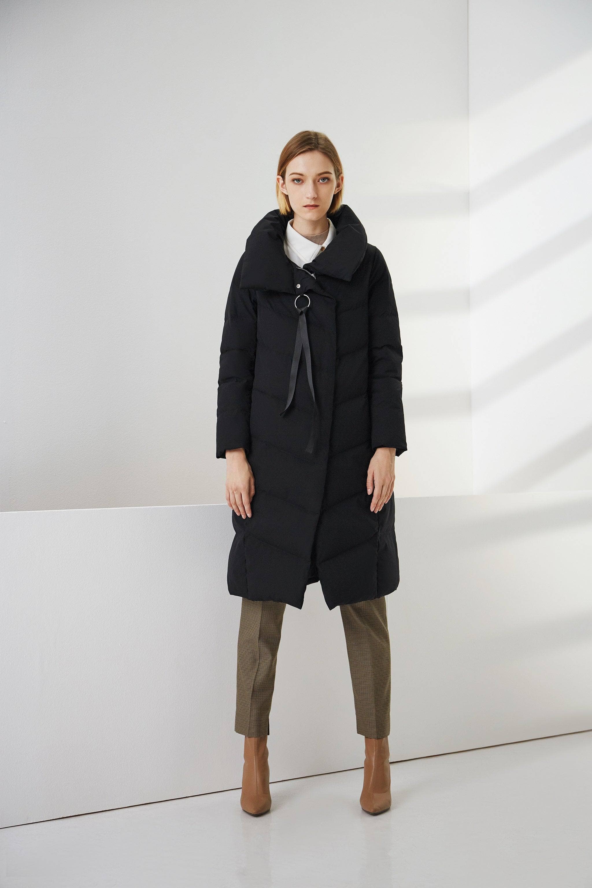 Long Lapel Goose Down Jacket